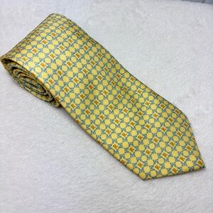 Real Madrid Club De Futbol Pure Silk Standard Yellow Geometric‎ Patterned Tie